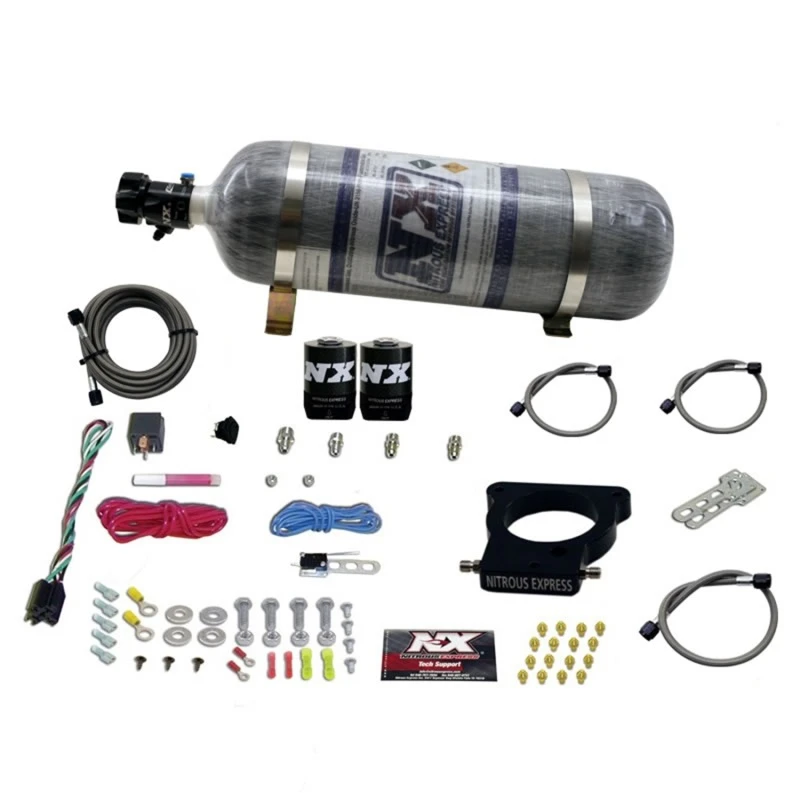 Nitrous Express GM LS 78mm 3-Bolt Nitrous-Platten-Kit (50-350PS) mit 12lb Composite-Flasche