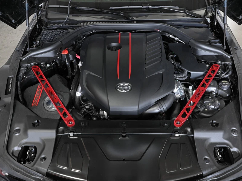 aFe CONTROL 304 Edelstahl Front Federbein Stütze Rot - Toyota GR Supra (A90) 20-21