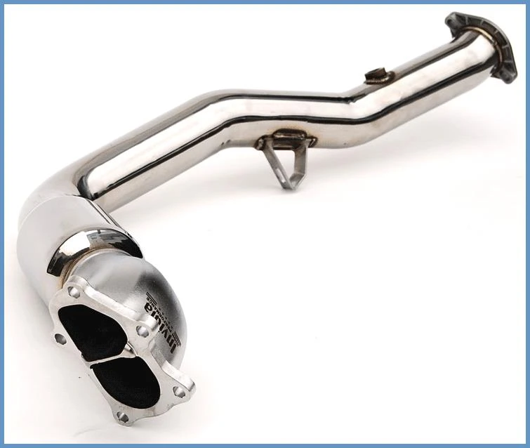Invidia Polierter Divorced Waste Gate Downpipe mit High Flow Kat für 2002–2007 Subaru WRX/STI
