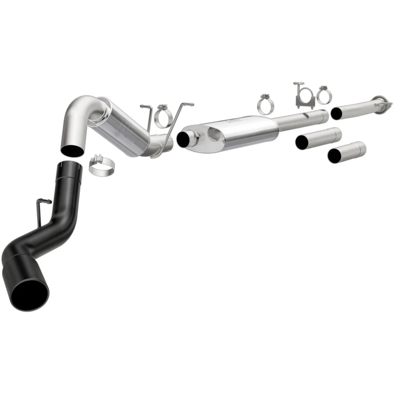 MagnaFlow 11-19 GM 2500/3500 6.0L 4 Zoll Einzel-Beifahrerseite hinten Ausgang Cat-Back Auspuff mit schwarzen Tips