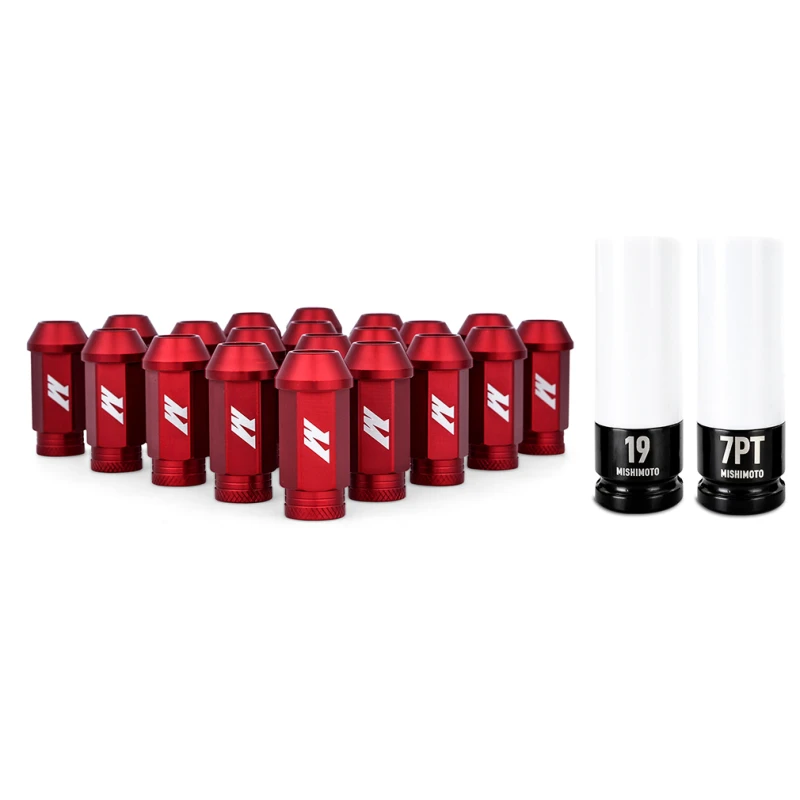 Mishimoto Aluminium-Sicherheits-Radmuttern M12x1,5 20-teilig Rot