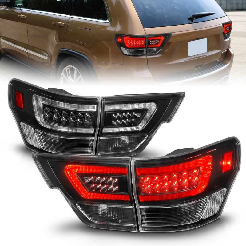 ANZO 11-13 Jeep Grand Cherokee LED-Rückfahrscheinwerfer mit Lightbar Schwarzes Gehäuse/Klare Linse 4 Stück