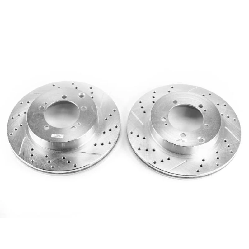 Power Stop Rear Evolution Drilled & Slotted Rotors - Pair for 03-06 Mitsubishi Lancer