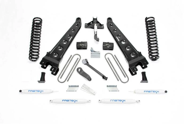 Fabtech 08-16 Ford F250 4WD 6 Zoll Radius Arm System mit Spulen und Performance-Stoßdämpfern