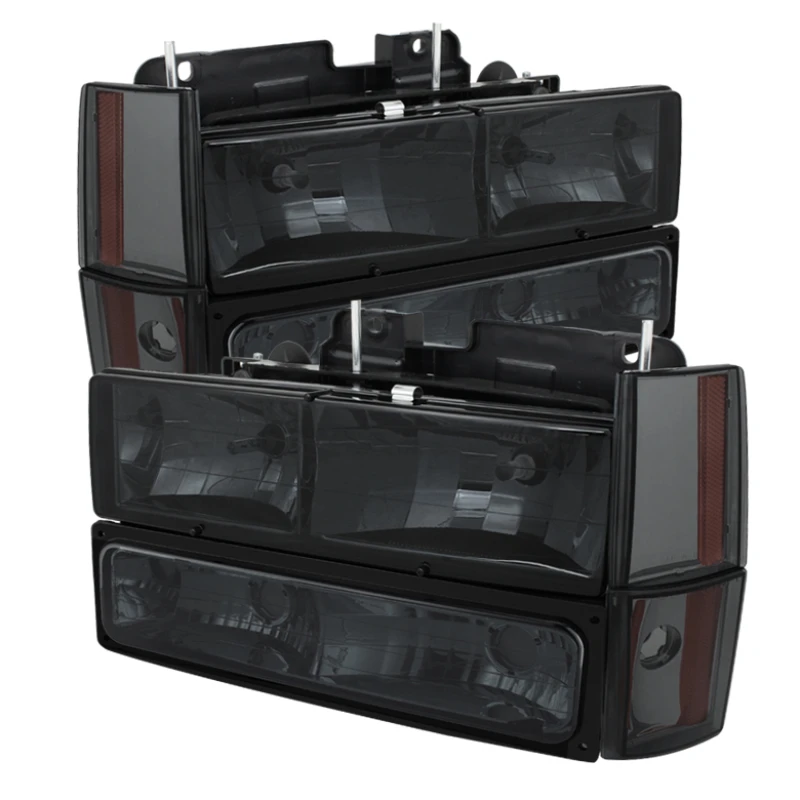 spyder_5073525-6794d3adc35bb Xtune GMC Yukon 92-93 Crystal Headlights w/ Corner & Bumper Smoke HD-JH-GMCCK88-AM-SM-SET
