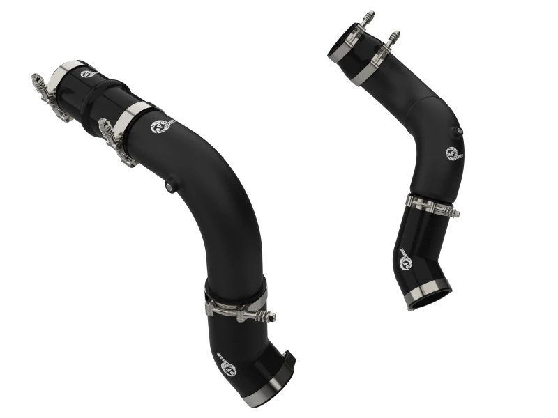 aFe BladeRunner 3in & 3-1/2in AL Hot and Cold Charge Pipe Kit Black RAM Diesel Trucks 25-26 L6-6.7L