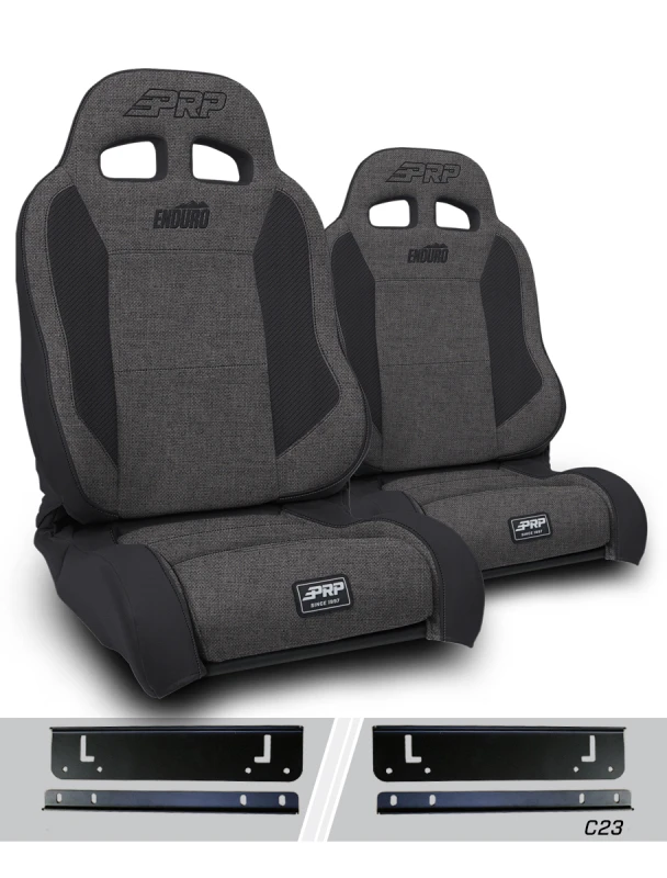 PRP 97-02 Jeep Wrangler TJ Enduro Elite Suspension Seat (Pair) - Trek Edition - Gray