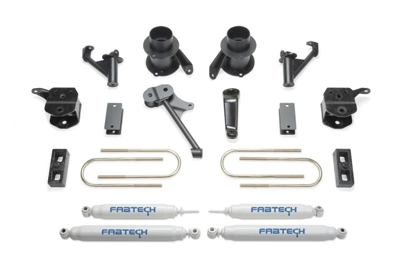 Fabtech 13-18 Ram 3500 4WD mit werkseitigen Radius-Arms 5-Zoll-Basis-System mit Perf.-Stoßdämpfern