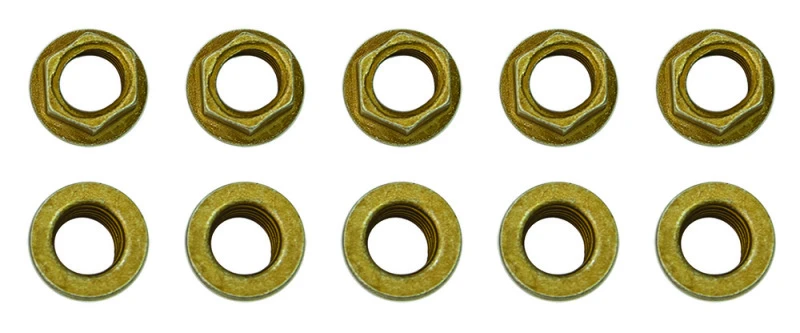 Moroso 1/4in-28 Zink-Flanschmutter mit Waschfläche - 10er Pack