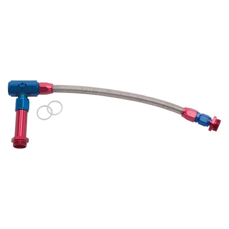 Russell Performance -6 AN auf 3/8 Zoll weiblich NPT ProFlex Holley 4150 Dual Inlet Carb Kit (Rot/Blau)