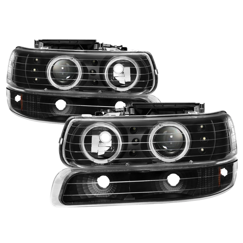 spyder_9036781-67971722a22c3 xTune Chevy Silverado 1500/2500 99-02 Bumper Projector Headlights - LED - Black PRO-JH-CSIL99-SET-BK