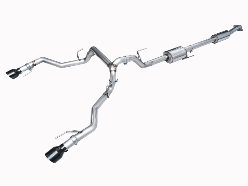 AWE Tuning 2021+ Ford F-150 Tremor (w/ Bumper Cutouts) 0FG Resonated Catback - Diamond Black Tips
