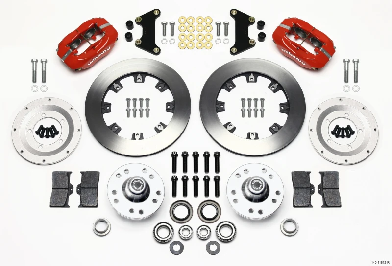 Wilwood Forged Dynalite Vorderes Kit 12,19 Zoll Rot 49-54 Chevy/53-62 Corvette (*Line Kit benötigt*)