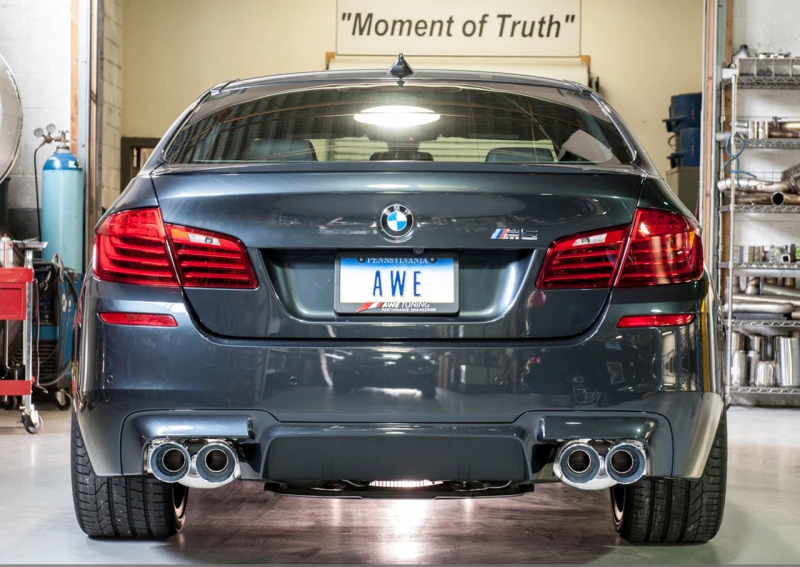 AWE Tuning BMW F10 M5 Touring Edition Axle-Back Auspuff Chrome Silber Tips