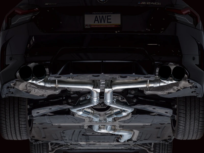AWE Tuning 22-26 BMW M240i (G42) Track Edition Exhaust - Diamond Black Tips