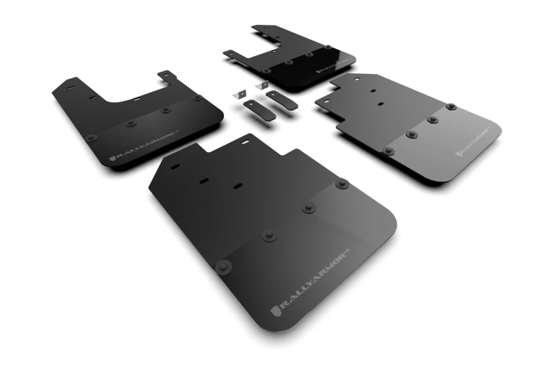 Rally Armor 16-23 Toyota Tacoma Gen 3 Schwarzes Schmutzfänger mit Grauem Logo