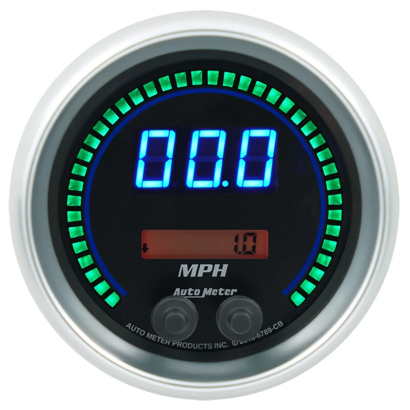 Autometer 85,7mm schwarzes umschaltbares 260 MPH / 260 KM/H Tachometer Cobalt Elite Digital