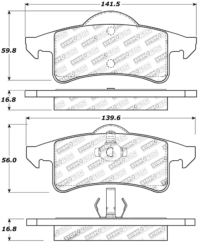 StopTech Sport Brake Pads w/Shims and Hardware