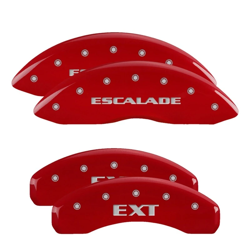 MGP 4 Bremse Caliper Abdeckungen Graviert Vorne Escalade Graviert Hinten EXT Rot Finish Silber ch