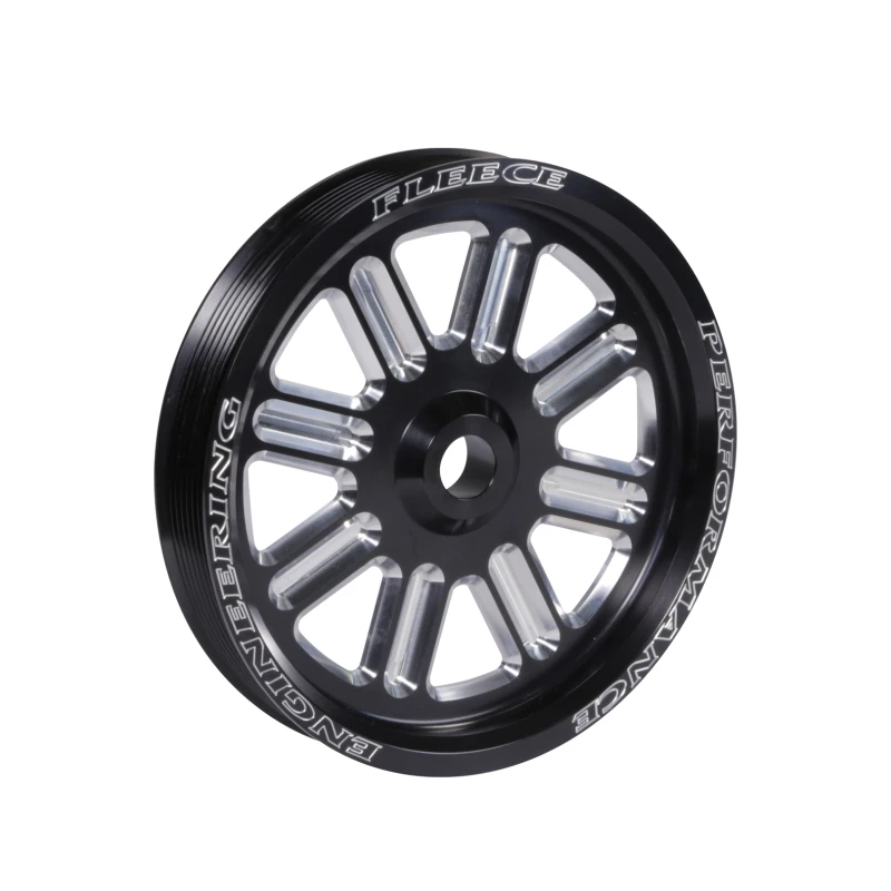 Fleece Performance Dodge Cummins Doppel-Pumpen-Speichen-Riemenscheibe (für die Verwendung mit FPE-Doppel-Pumpen-Halter) Schwarz