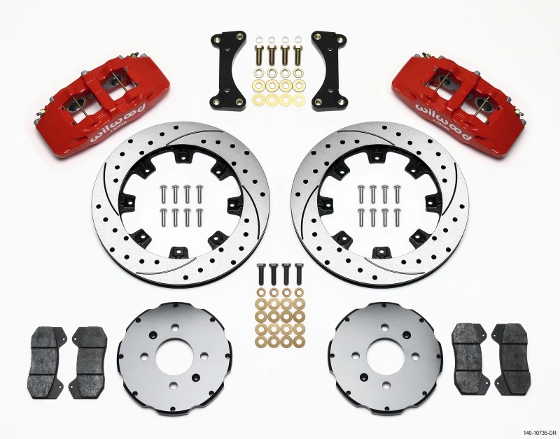 Wilwood Dynapro 6 Front-Hut-Kit 12,19 Zoll gebohrt rot 94-01 Honda/Acura mit 262mm-Scheibe