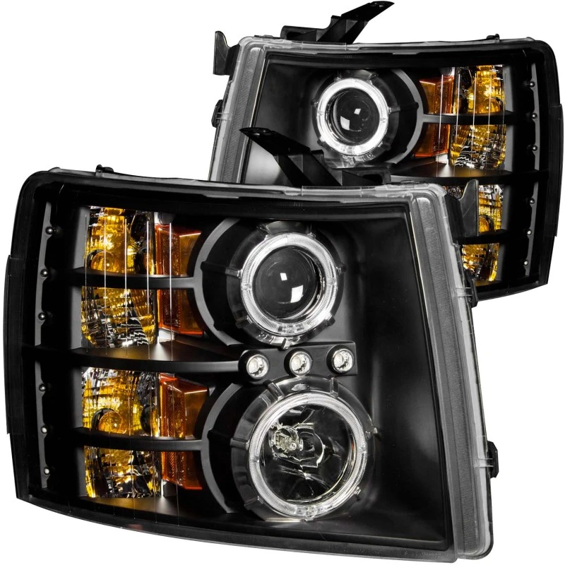 ANZO 2007-2013 Chevrolet Silverado 1500 Projektorscheinwerfer mit Halo-Schwarz