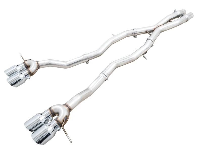 AWE Track Edition Kat-Endschalldämpfer für BMW G8X M3/M4 - Chromsilberne Endrohre