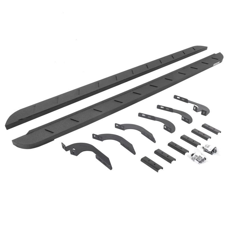 Go Rhino 05-22 Toyota Tacoma DC 4DR RB10 Slim Laufbretter Kit (inkl. Halterungen) - Bedliner-Beschichtung