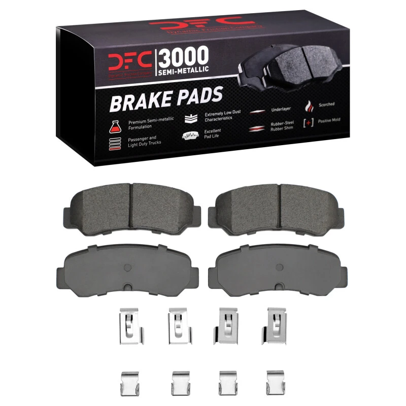DFC 76-80 Plymouth Arrow Rear 3000 Semi-Metallic Brake Pads and Hardware Kit