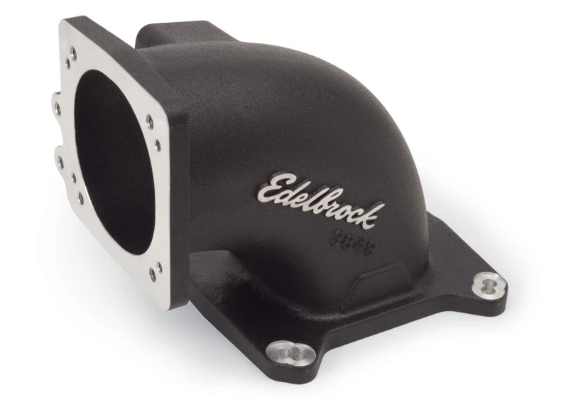 Edelbrock Hochleistungs-Einlasskrümmer 95mm Drosselklappenkörper zu quadratischer Flansch schwarze Oberfläche