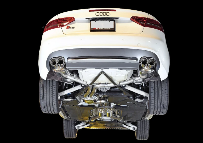 AWE Tuning Audi B8 / B8.5 S5 Cabrio Touring Edition Auspuff - Resoniert - Chrom Silber Spitzen