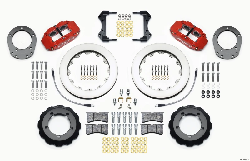Wilwood Narrow Superlite 4R Vordere Hut Kit 12,88 Zoll Rot 76-77 Ford Bronco Dana 44 mit Leitungen