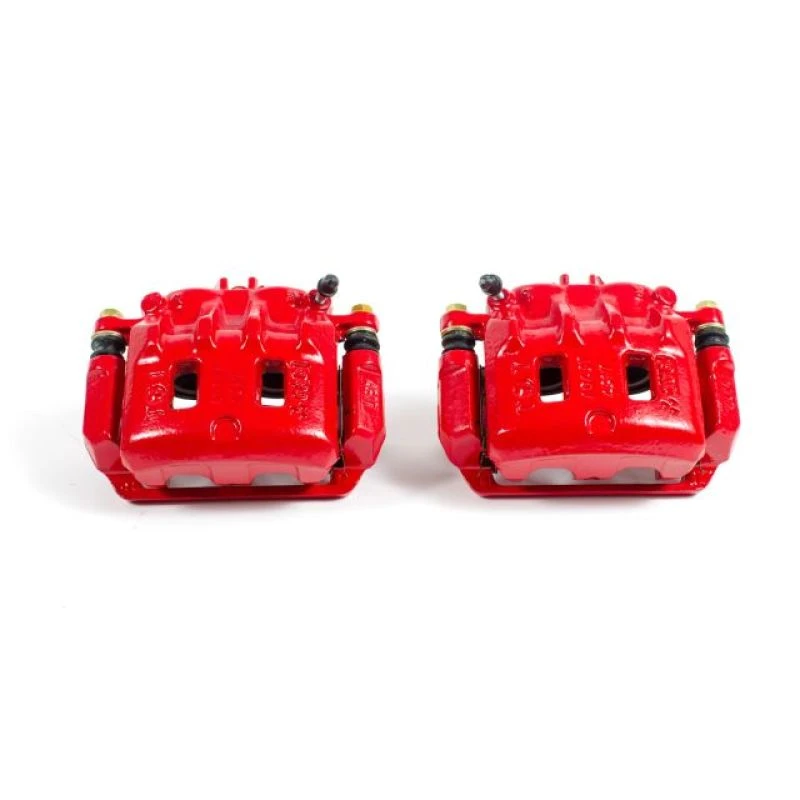 Power Stop Front Red Calipers w/Brackets - Pair for 98-02 Subaru Forester
