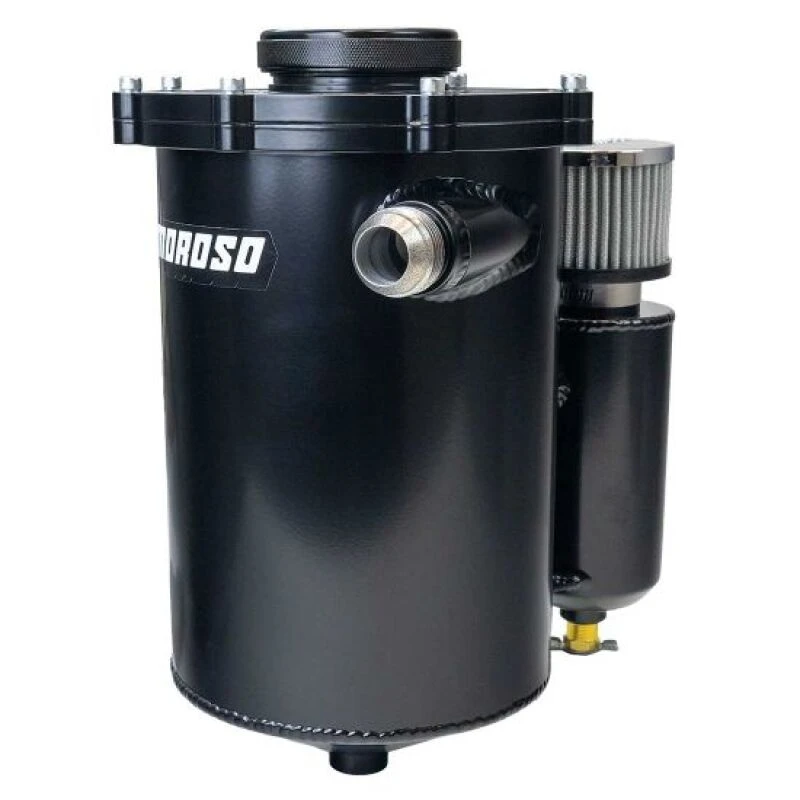 Moroso 2 Piece 13in Tall 7in Dia 5.5 Quart Dry Sump Tank - Black