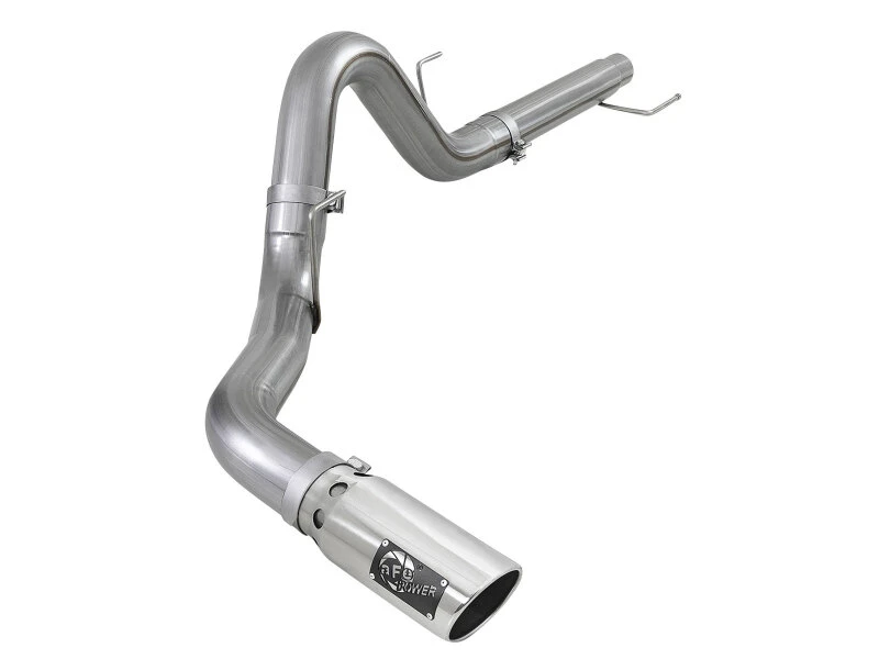 aFe Large Bore-HD 4 Zoll 409 Edelstahl DPF-Back Auspuff 18-19 Ford F-150 V6-3.0L (td) mit polierter Spitze