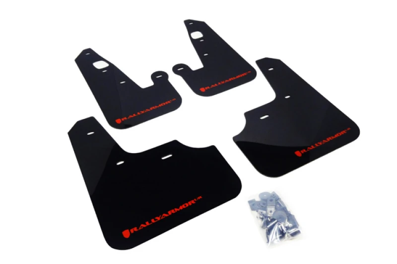 Rally Armor for 07-17 Mitsubishi Lancer Black UR Mud Flap w/ Red Logo