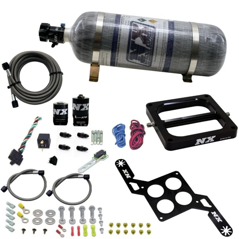 Nitrous Express 4500 RNC Konventionelles Nitrous-Plattensystem mit 0,375 Zoll Solenoid und 12lb Flasche