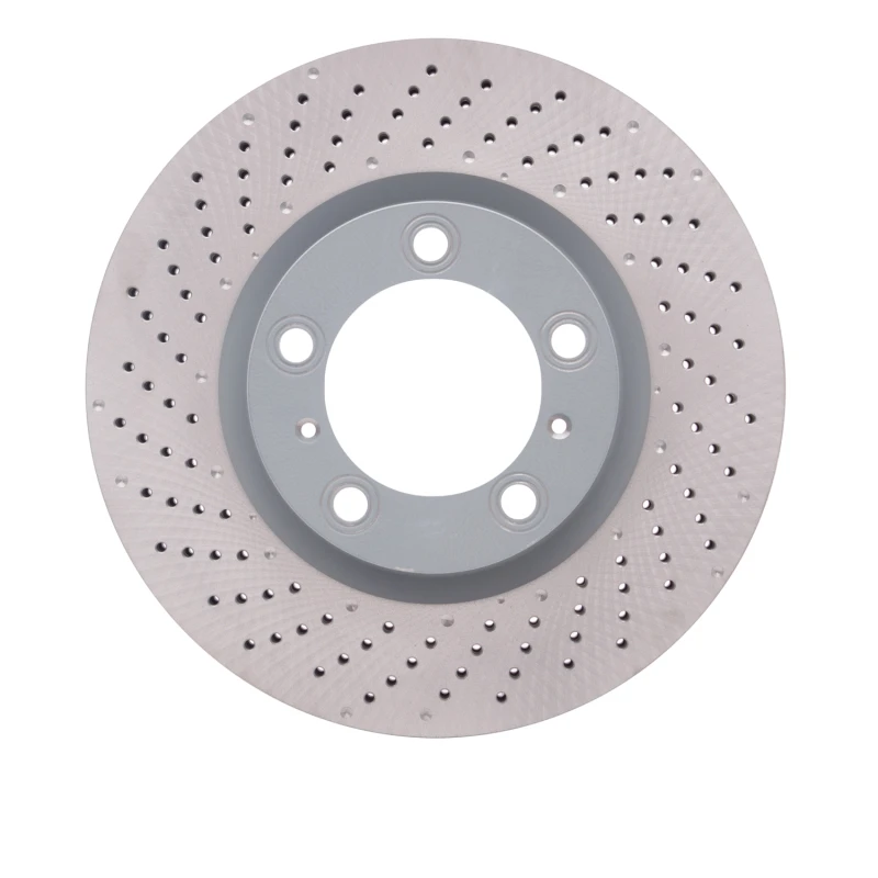 DFC 09-23 Porsche Cayman Left Front Drilled Hi-Carbon Alloy Geomet Coated Rotor