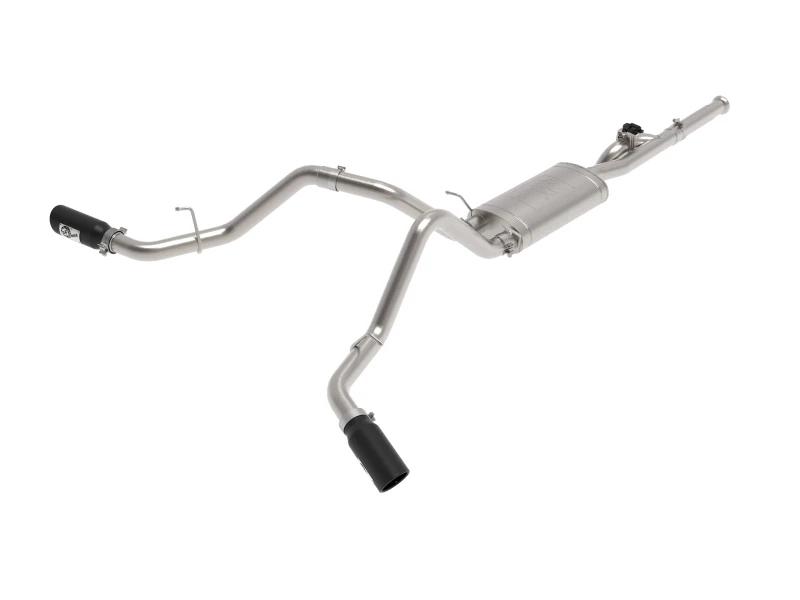 aFe Gemini XV 3-Zoll-304-Edelstahl-Cat-Back-Auspuff 09-18 GM Trucks V6-4.3/V8-4.8/5.3L mit schwarzen Endrohren