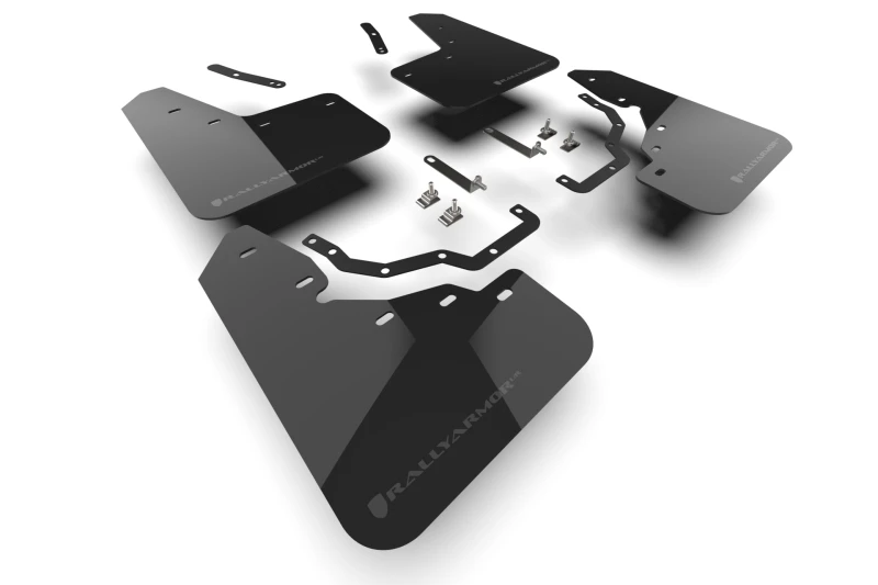 Rally Armor Mud Flap Kit for 2024+ Lexus GX-550 Overtrail Black UR Dark Grey Logo