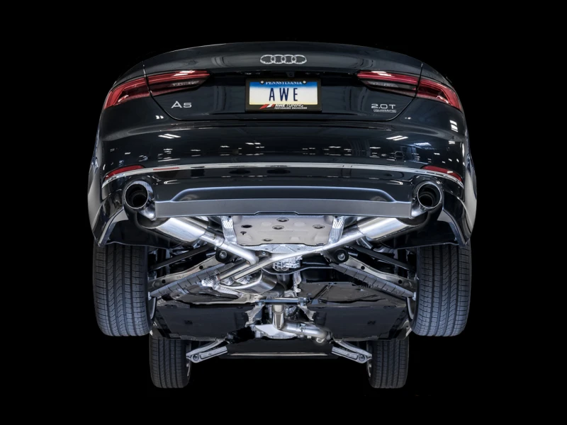 AWE Tuning Audi B9 A5 Touring Edition Auspuff Dual Outlet - Chrome Silber Tips (Inkl. DP)