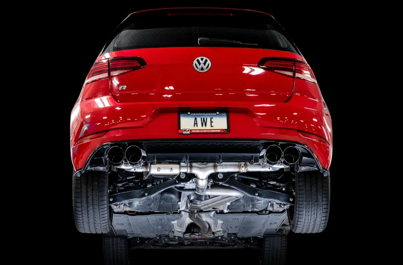 AWE Tuning Volkswagen Golf R MK7.5 SwitchPath Auspuff mit Chrom-Silber-Tips 102mm