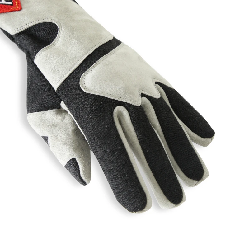 RaceQuip SFI-5 Gray/Black Large Long Angle Cut Glove