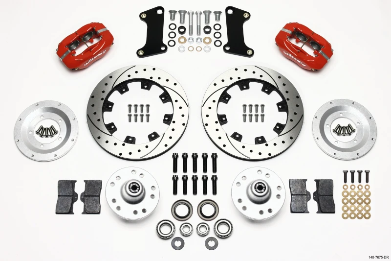 Wilwood Forged Dynalite Front-Kit 12,19 Zoll gebohrt rot 67-69 Camaro 64-72 Nova Chevelle