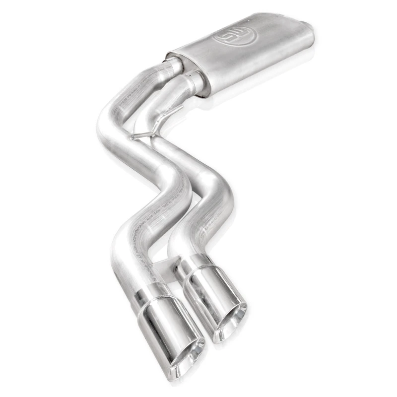 Stainless Works 2015-18 F-150 Auspuff X-Pipe Resonator Muffler Ausgang vor dem hinteren Reifen des Beifahrers