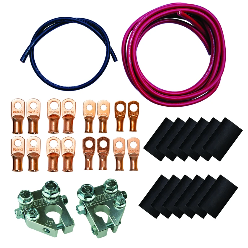 Moroso Billet Terminals Black Shrinks Remote Battery Cable Kit mit Plus- und Minuskabel