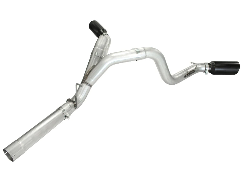 aFe MACHForce XP Auspuff Aluminisiert Dual Split DPF Rück 11-15 GM Diesel LKW V8-6,6L (td) (Schwarze Spitze)