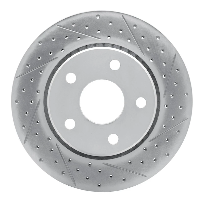 DFC 07-18 Jeep Wrangler Front Right Drilled & Slotted Geoperformance Rotor