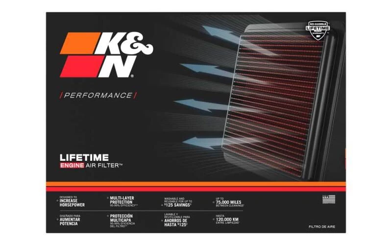 K&N 04 BMW 545i 4.4L V8 Drop In Air Filter
