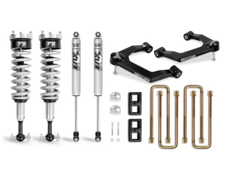 Cognito 3-Zoll Performance Ball Joint Leveling Lift Kit mit Fox PS Coilover 2.0 IFP für Chevy Silverado/Sierra 1500 2/4WD